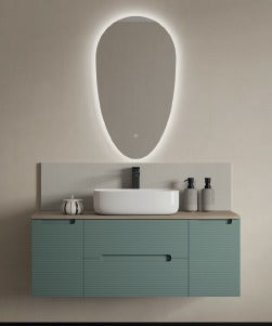 Monza Plus 1200mm Fluted Wall Hung Vanity with 2 Side Cabinets & Counter Top - Tailored Bathrooms