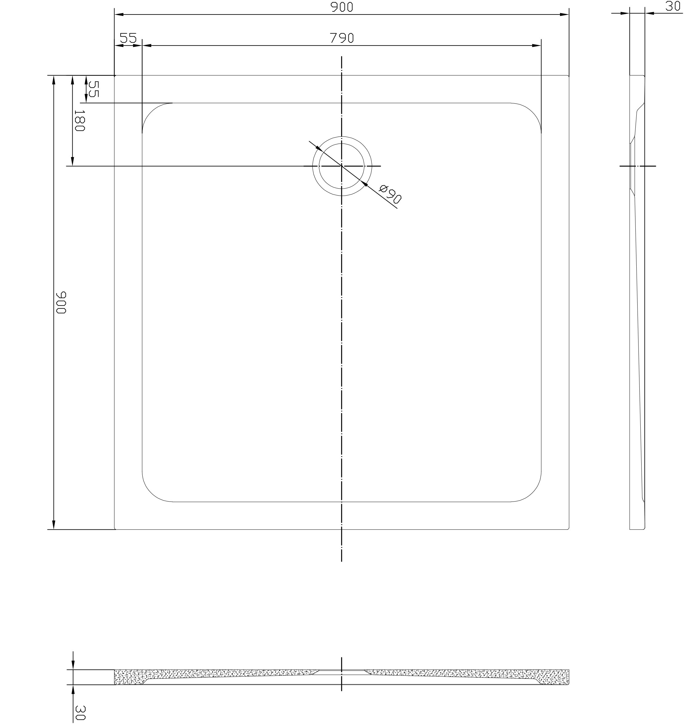 Shower Tray Square Shape - Tailored Bathrooms