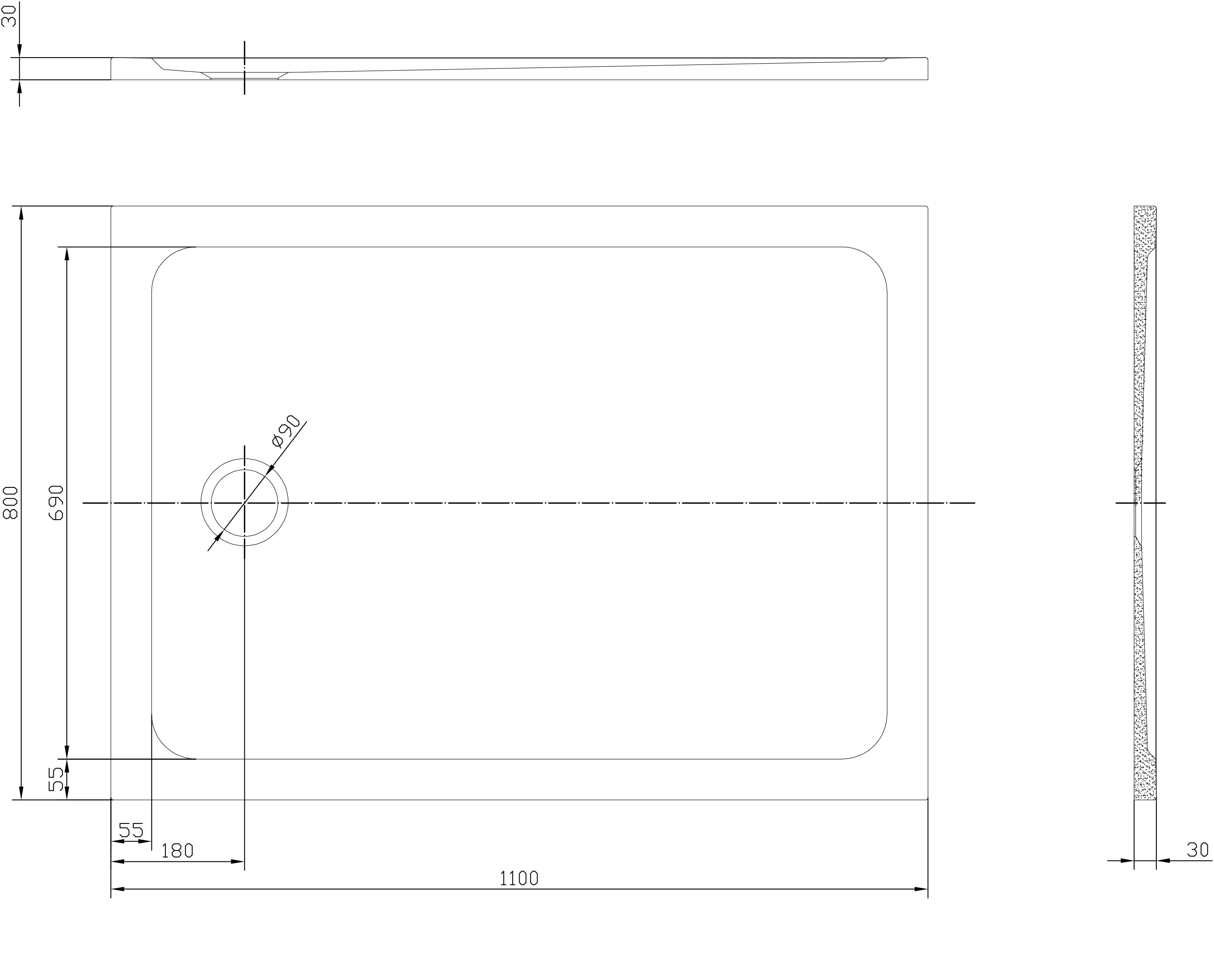 Shower Tray Rectangle Shape - Tailored Bathrooms