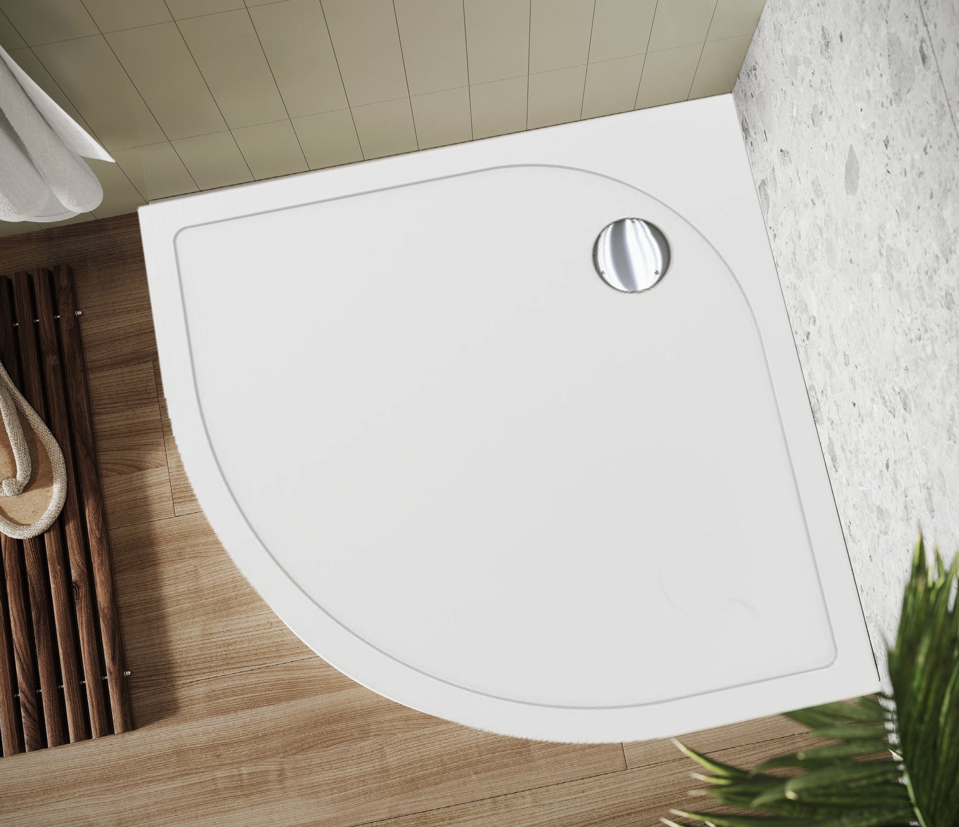 Shower Tray Quad Shape - Tailored Bathrooms