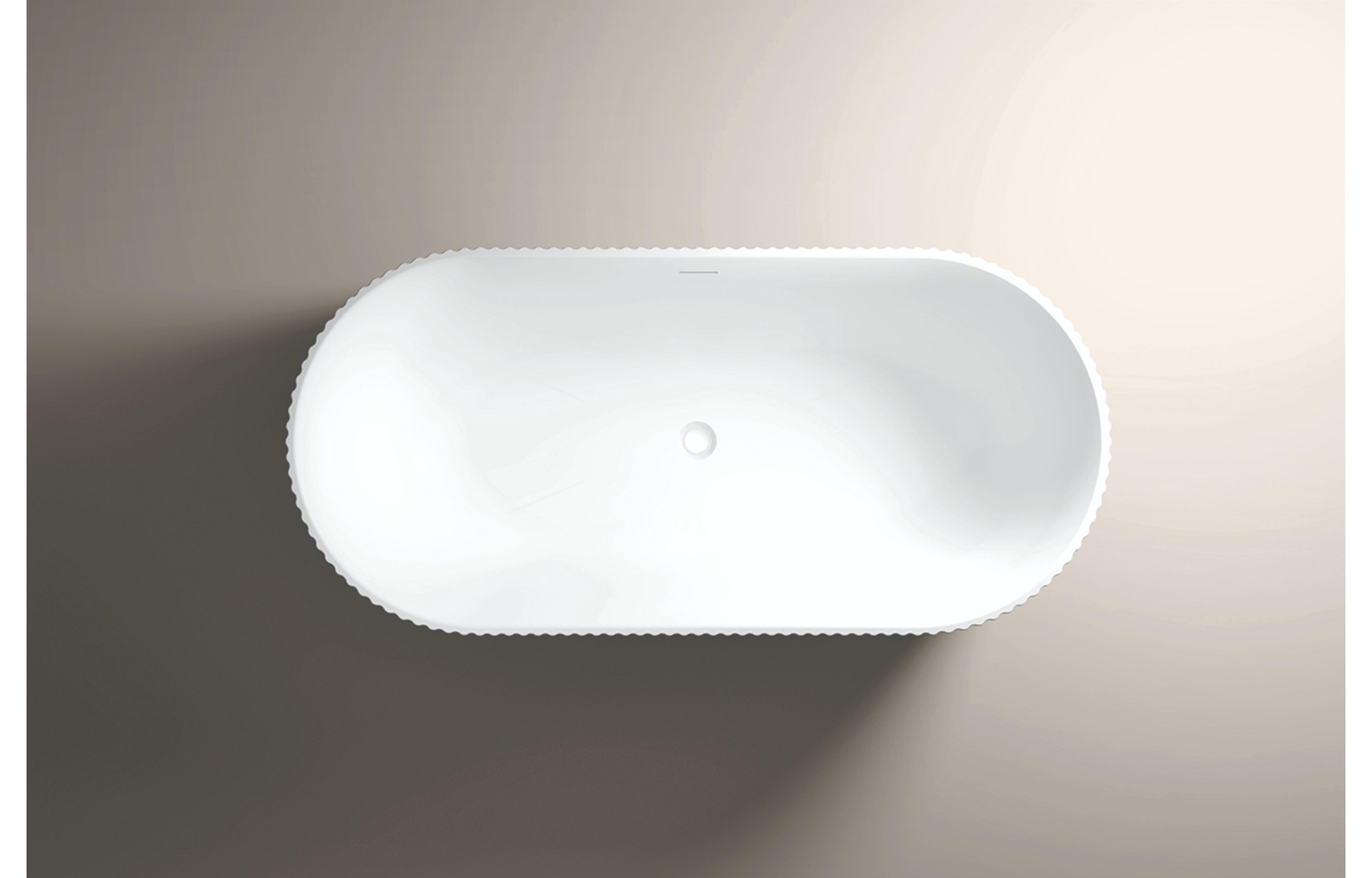 Flauto Matte White Freestanding Fluted Bath - Tailored Bathrooms