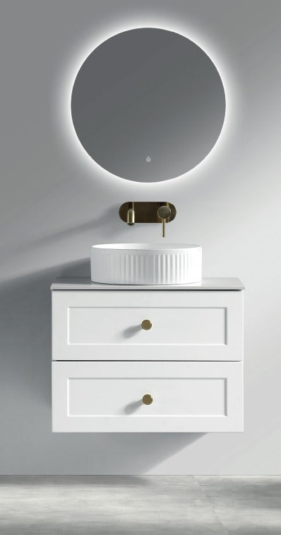 Bakewell 600mm Wall Hung Vanity Silk White - Tailored Bathrooms