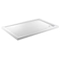 Side view of Alpha 1000 mm x 800 mm Shower Tray in White – large rectangular shower base
