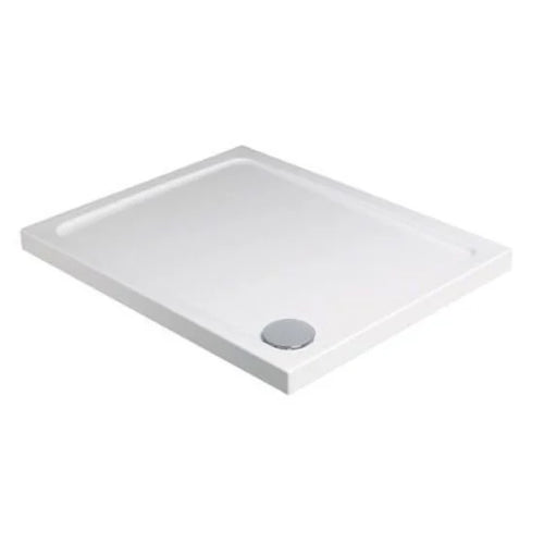 Front view of Alpha 1200mm x 900mm Anti-Slip Shower Tray in White – extra-large rectangular safety shower base