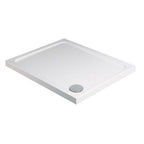 Front view of Alpha 1700 mm x 700 mm Shower Tray in White – extra-long rectangular shower base