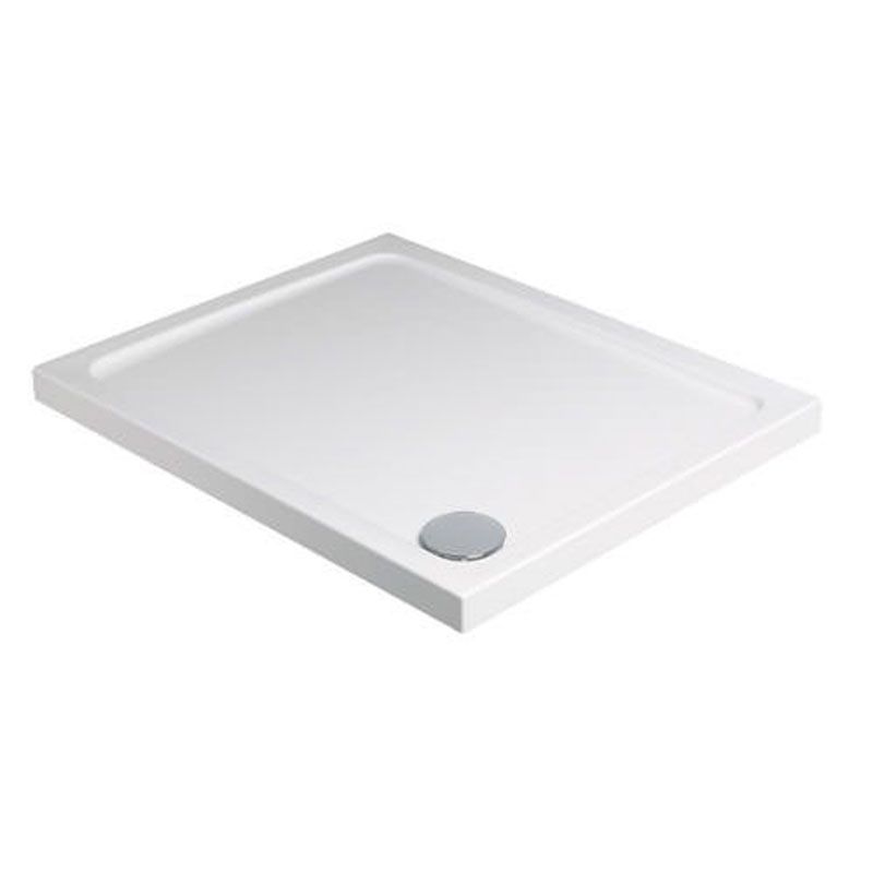 side view of Alpha 900 mm x 900 mm white shower tray – spacious square design for comfortable modern bathrooms