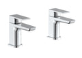 Front view of Chill Bath Pillar Taps with 2 Tap Holes in Chrome – classic twin-tap bath fixtures