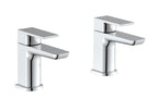 Front view of Chill Bath Pillar Taps with 2 Tap Holes in Chrome – classic twin-tap bath fixtures