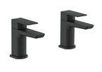 Front view of Chill Electroplated Bath Pillar Taps in black – classic two-tap bath faucet with modern electroplated finish
