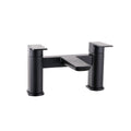 Front view of Chill Electroplated One Spout Bath Filler in Black – modern single-spout bath tap
