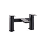 Front view of Chill Electroplated One Spout Bath Filler in Black – modern single-spout bath tap