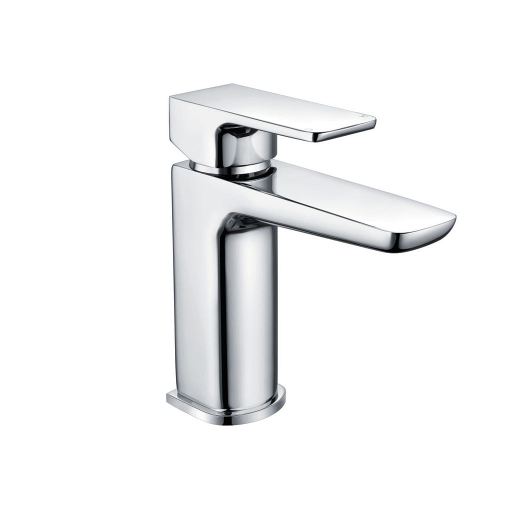 Chill Mini Mono Basin Mixer tap in polished chrome finish with pop-up waste, compact design for small basins and en-suites.