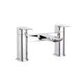 Front view of Chill One Spout Bath Filler with 2 Tap Holes in Chrome – minimalist modern bath tap