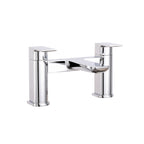 Front view of Chill One Spout Bath Filler with 2 Tap Holes in Chrome – minimalist modern bath tap