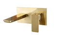 Front view of Chill PVD Coated Wall Mounted Bath Filler in brushed brass – premium wall-mounted bath tap with sleek single spout