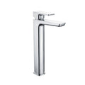 Chill Tall Mono Basin Mixer with Pop Up Waste in polished chrome finish, tall modern design for basins needing extra height.