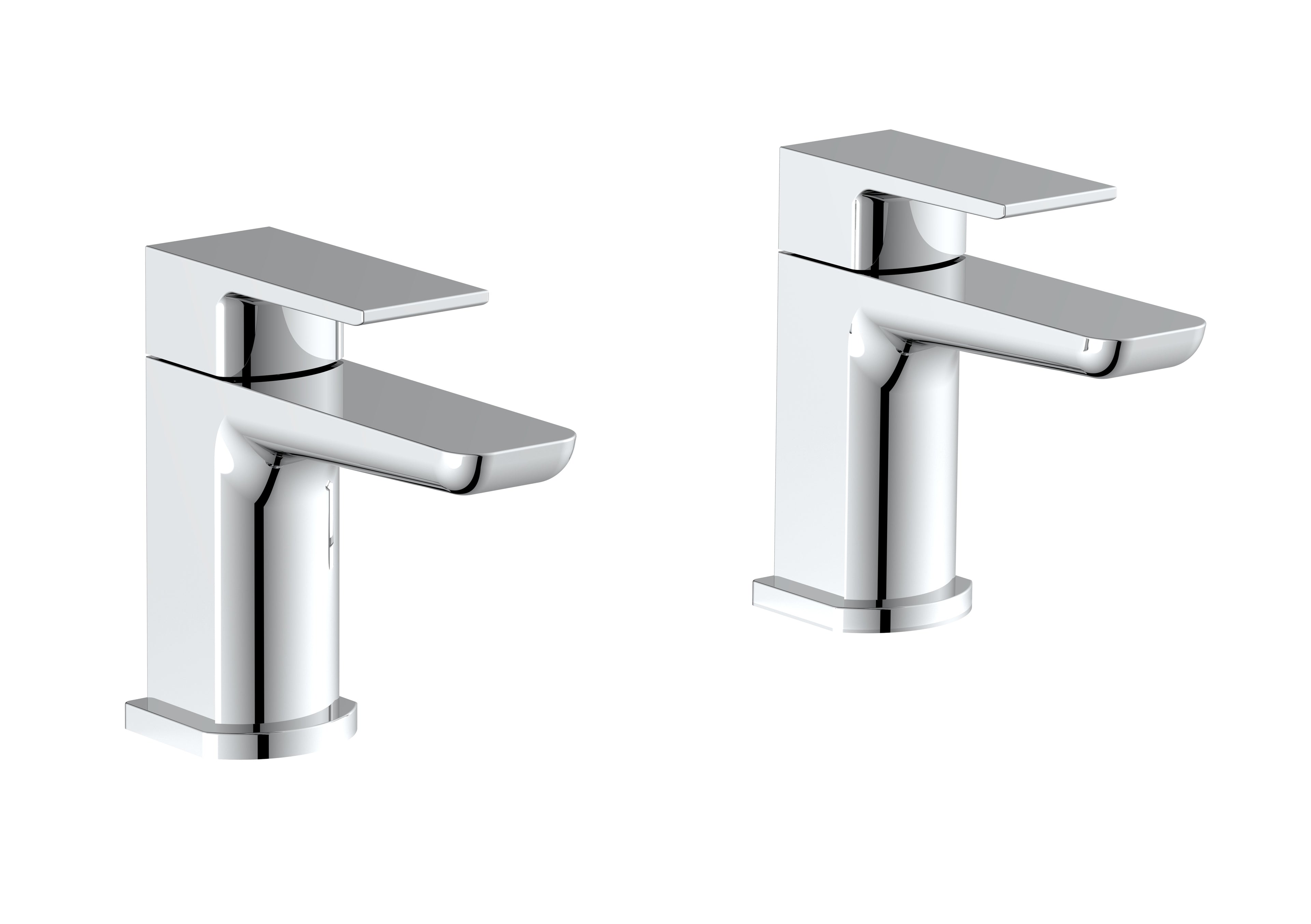 Chill Tap Pair for 2 Tap Hole Basin with Pop Up Waste in polished chrome finish, classic design for modern and traditional bathrooms.