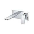 Chill Wall Mounted Basin Filler with Pop Up Waste in polished chrome finish, minimalist wall-mounted design for modern bathrooms.