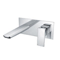 Front view of Chill Wall Mounted Bath Filler in Chrome – modern single-spout bath tap