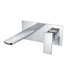 Front view of Chill Wall Mounted Bath Filler in Chrome – modern single-spout bath tap