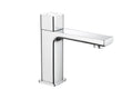 Quadrado square push button tap in chrome finish with domed waste