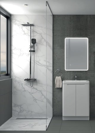 Monza 600mm Floor Standing, Two Door Vanity & Basin - Tailored Bathrooms