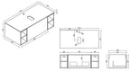 Flauto 1000mm Wall Hung Vanity with 2 Side Storage Sintered Stone Counter Top - Tailored Bathrooms