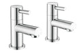 Front view of Flex Bath Pillar Taps with 2 Tap Holes in Chrome – classic twin-tap bath fittings