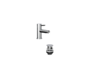 Flex Mini Mono Basin Mixer with Pop Up Waste – Chrome finish, compact mono tap for cloakrooms and small basins.