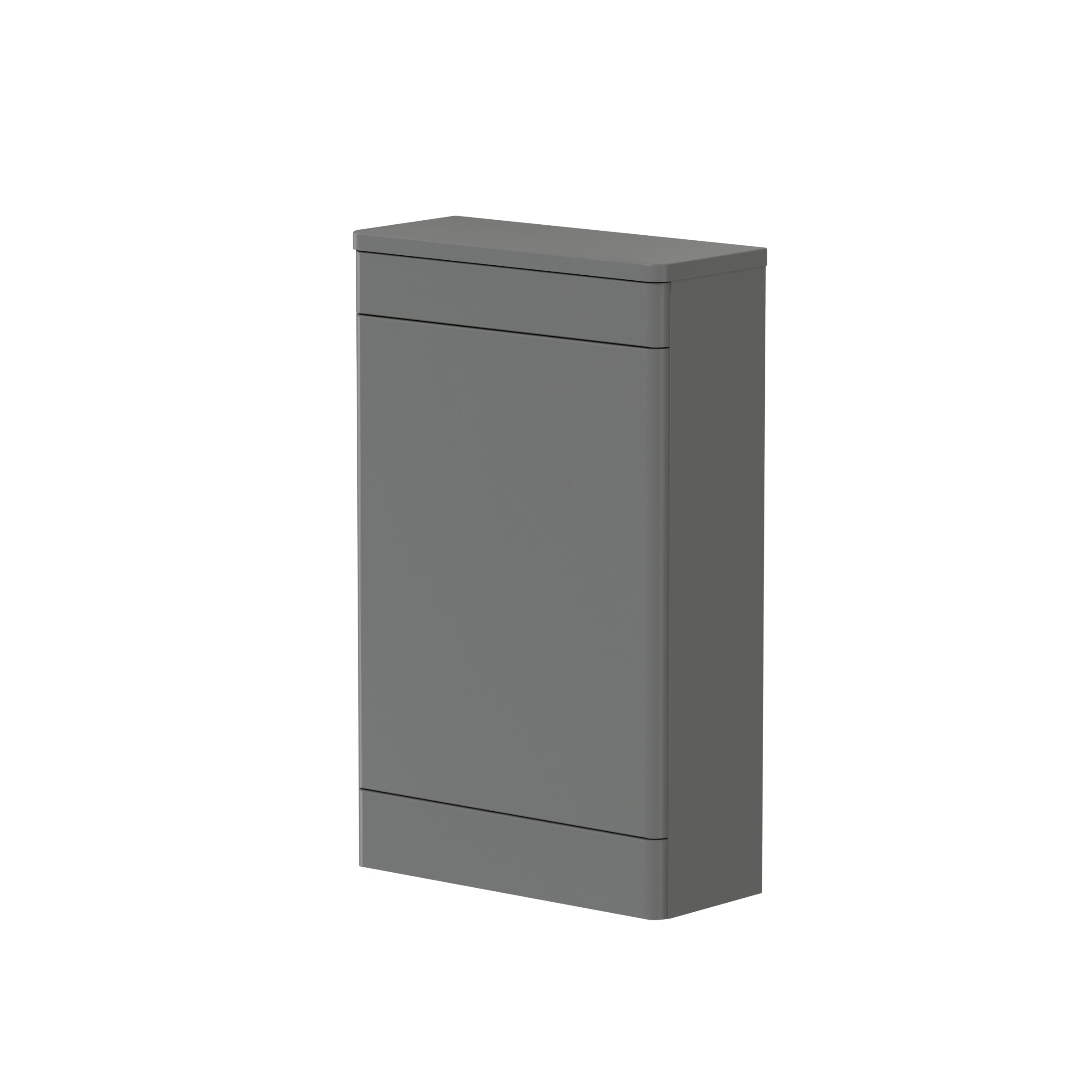 Front view of Iotab 500mm WC Unit in Matt Grey – minimalist WC unit for a seamless bathroom finish.