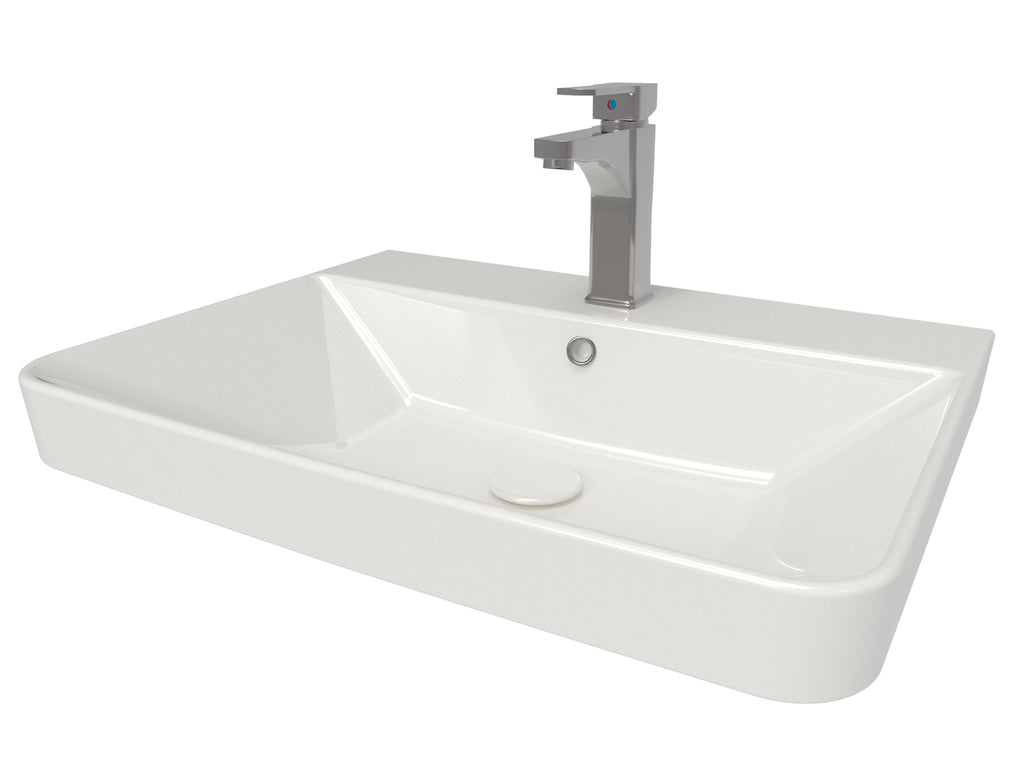 Front view of Iotab 600mm x 460mm 1 Tap Hole Ceramic Basin