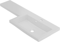 Front view of Kappa 1100mm x 390mm 1 Tap Hole Right-Handed L Shape Mineralcast Basin in White