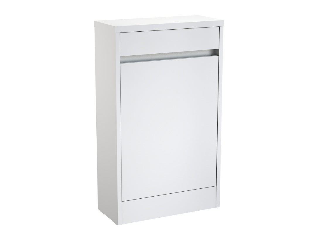 Front view of Kappa 500mm WC Unit in Matt White – minimalist concealed cistern housing for modern bathrooms.