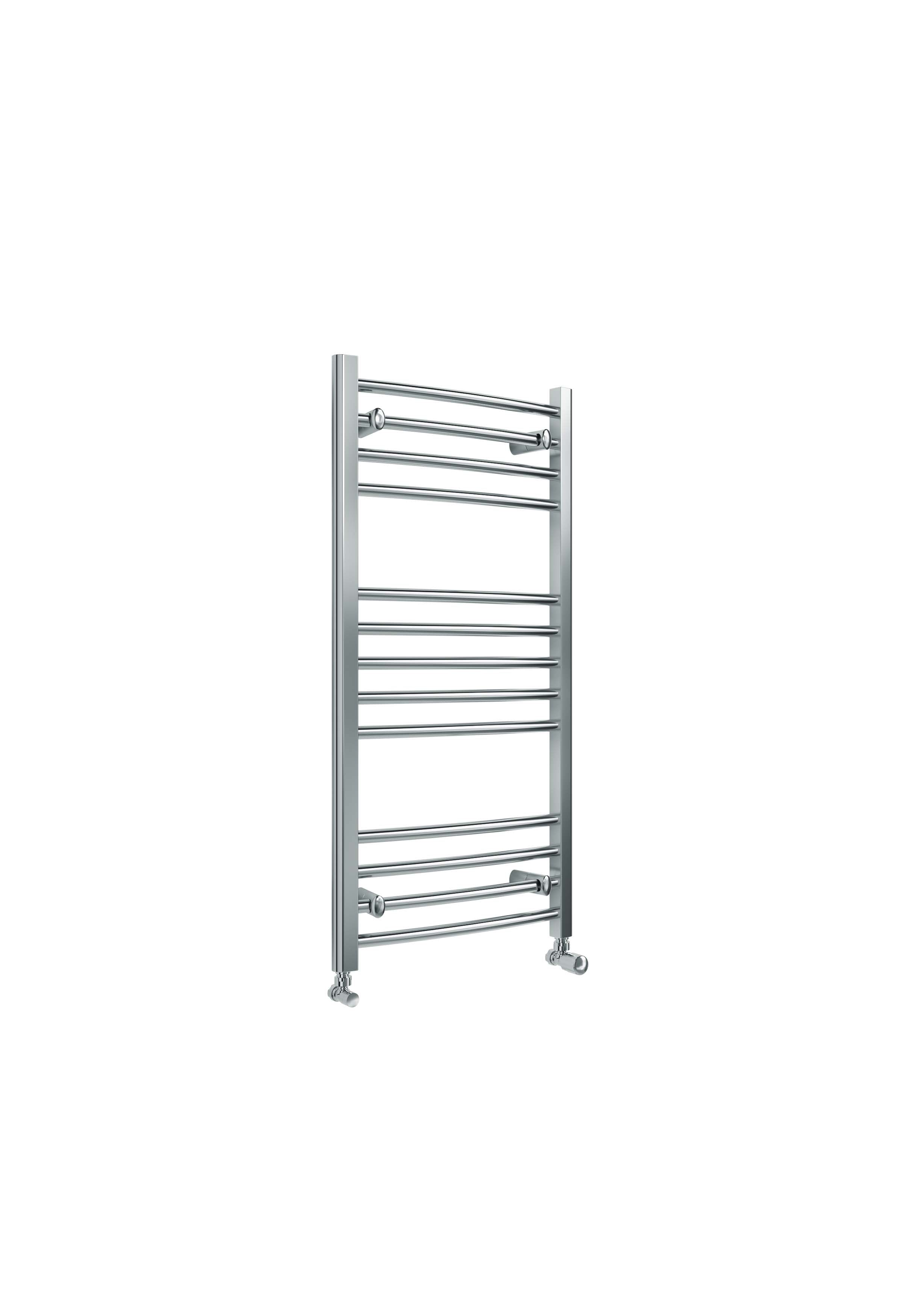 Front view of Lamba Curved Towel Warmer 1000 x 500mm in Chrome