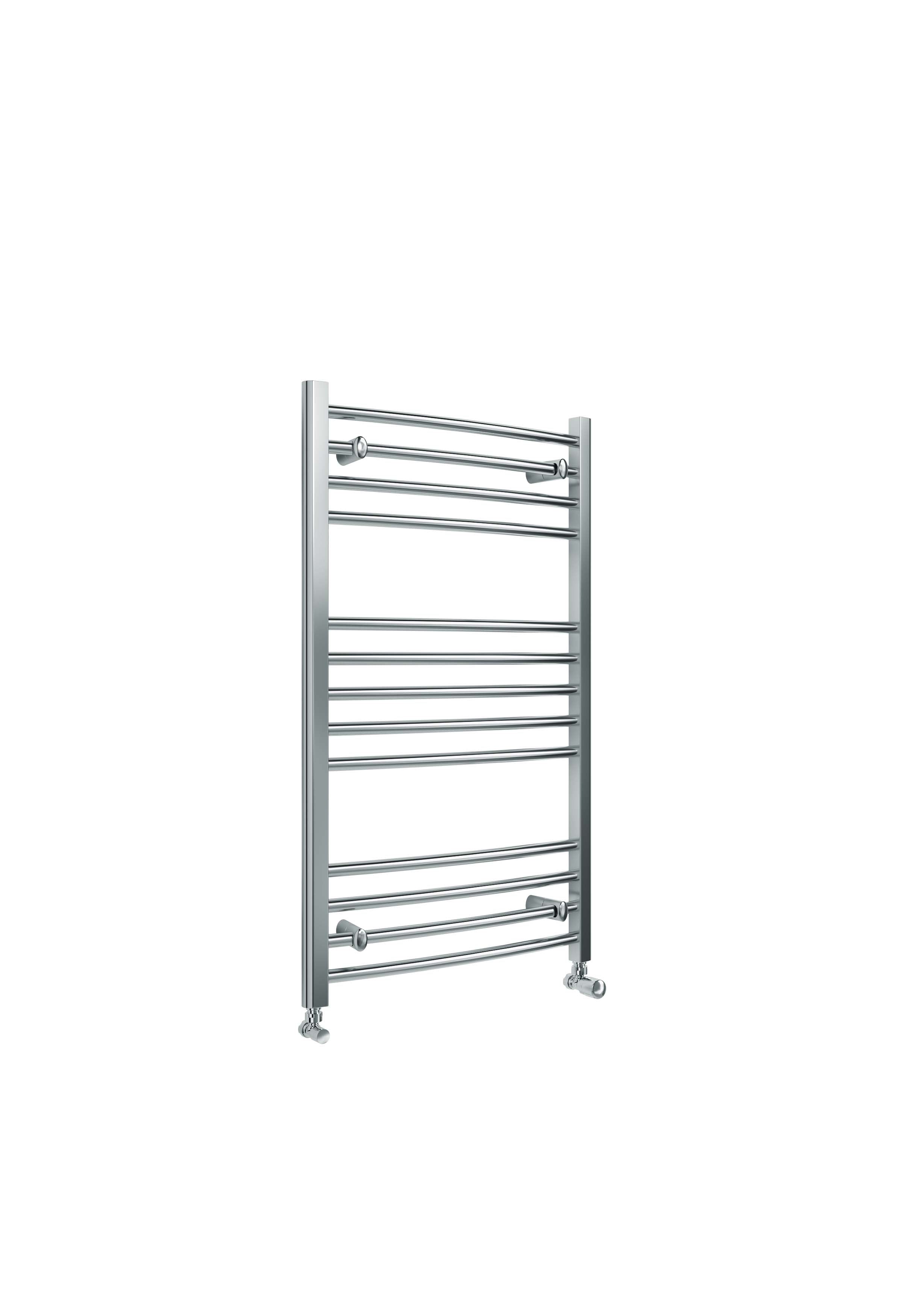 Front view of Lamba Curved Towel Warmer 1000 x 600mm in Chrome