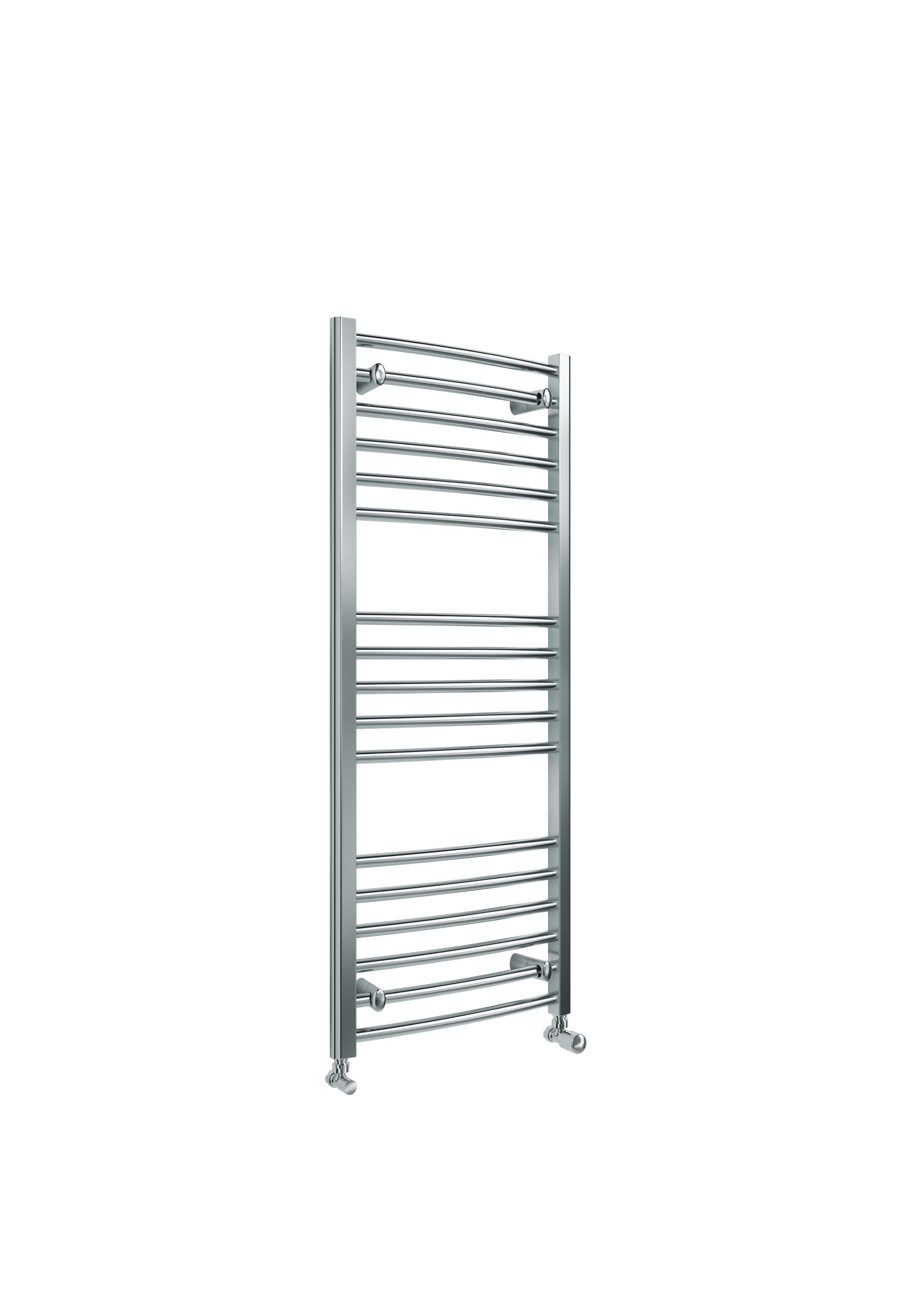 Front view of Lamba Curved Towel Warmer 1200 x 500mm in Chrome