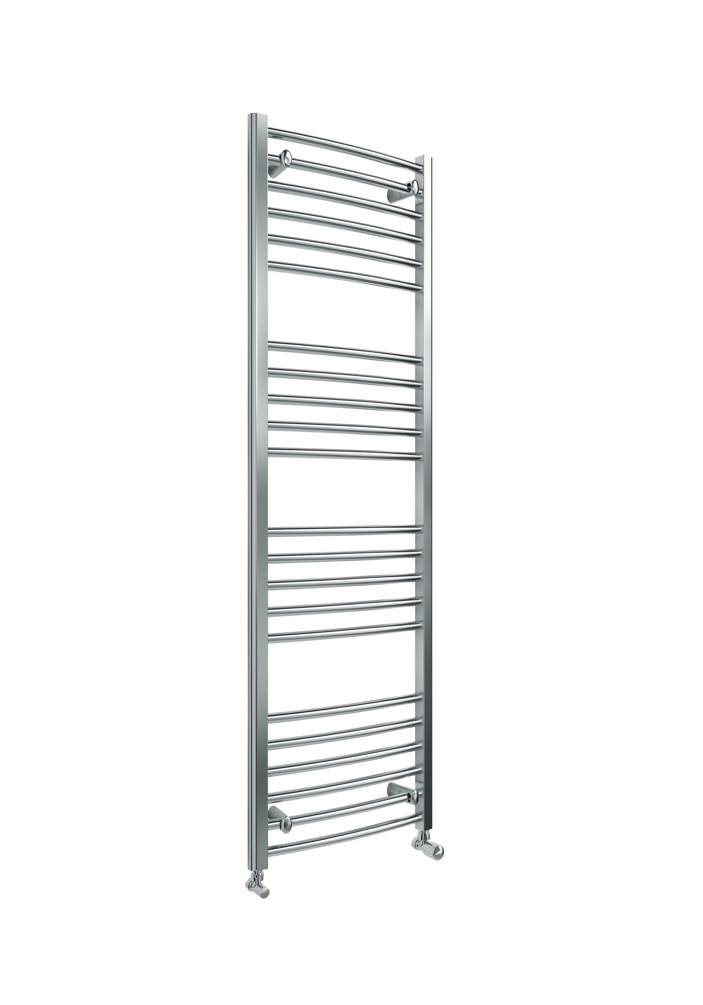 Front view of Lamba Curved Towel Warmer 1600 x 500mm in Chrome