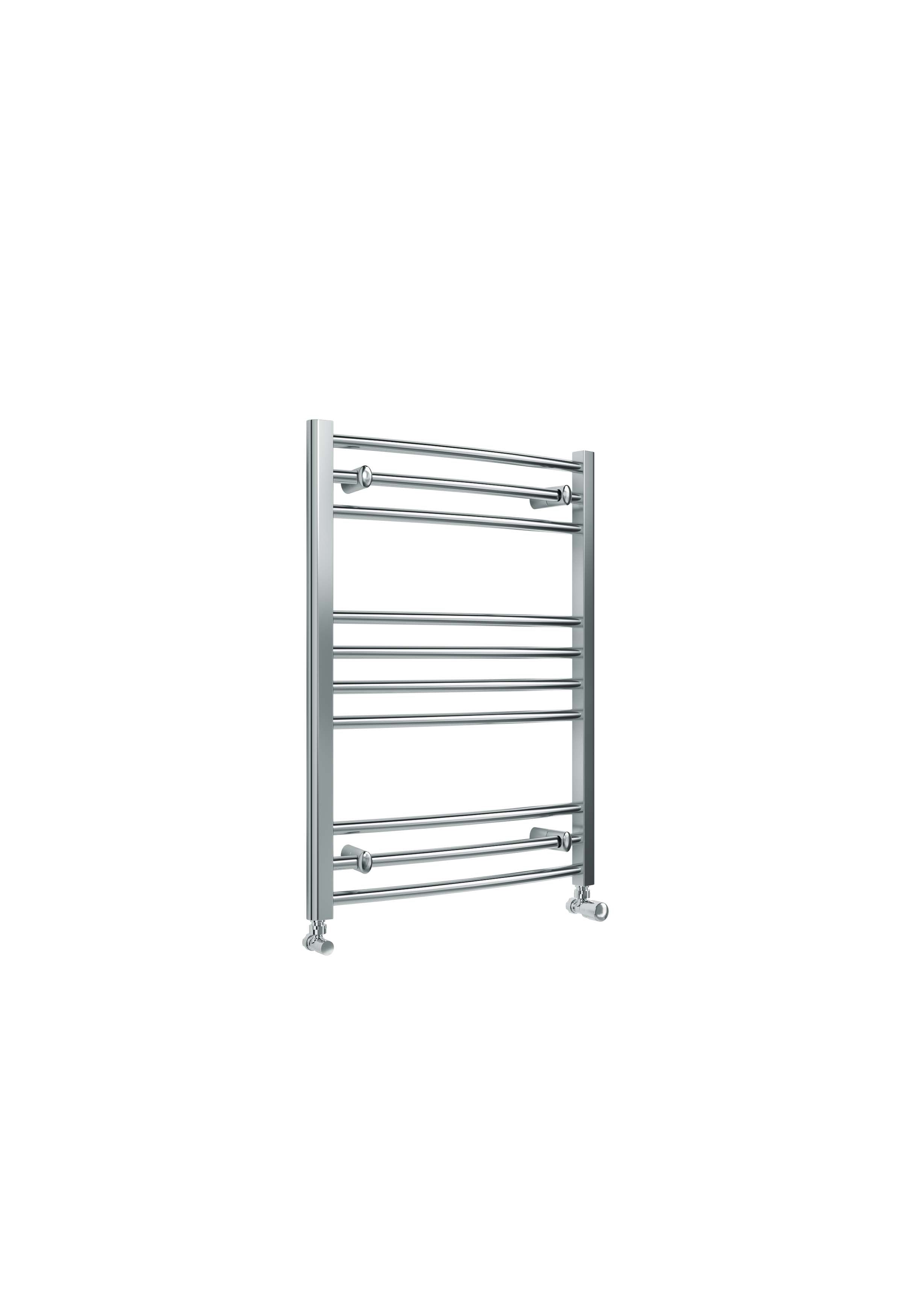 Front view of Lamba Curved Towel Warmer 800 x 600mm in Chrome