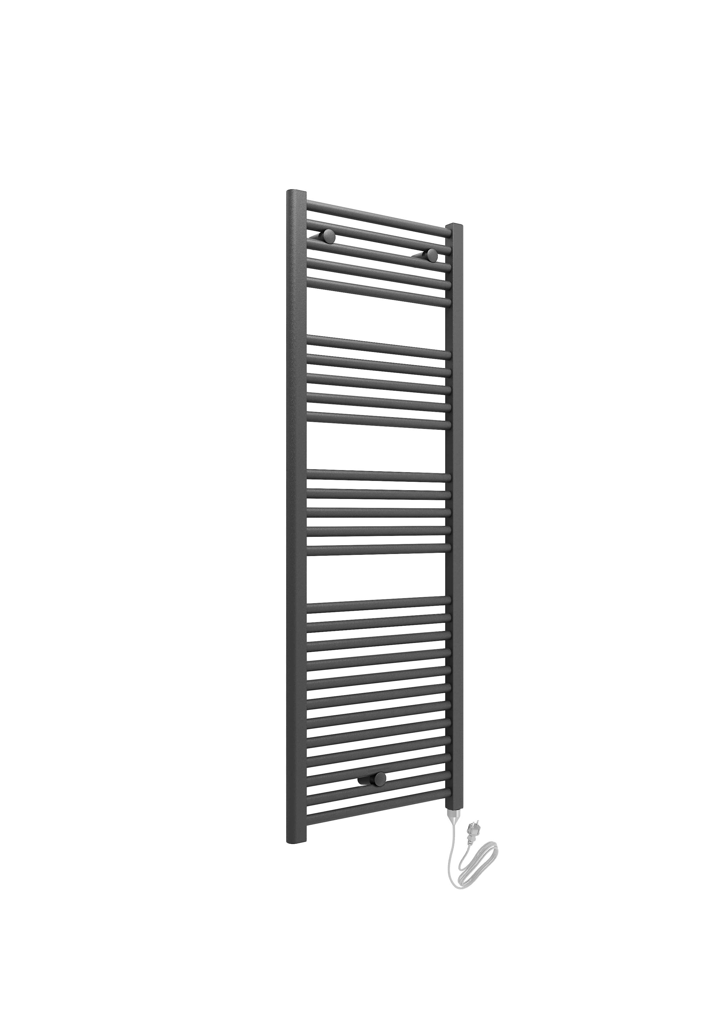 Front view of Lamba Electric Towel Warmer 1375 x 480mm in Anthracite