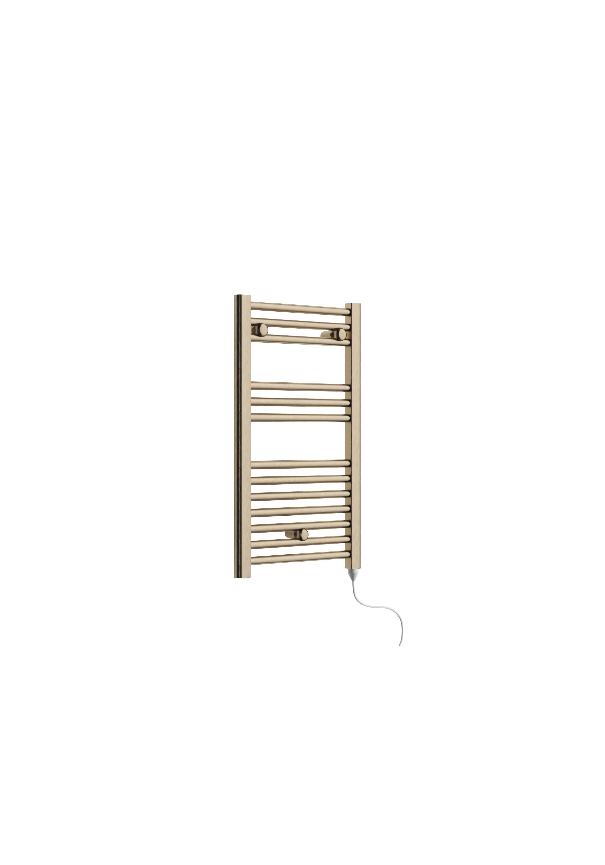 Front view of Lamba Electric Towel Warmer 720 x 400mm in Brass
