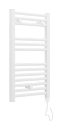 Front view of Lamba Electric Towel Warmer in White 720 × 400 mm – electric heated towel radiator