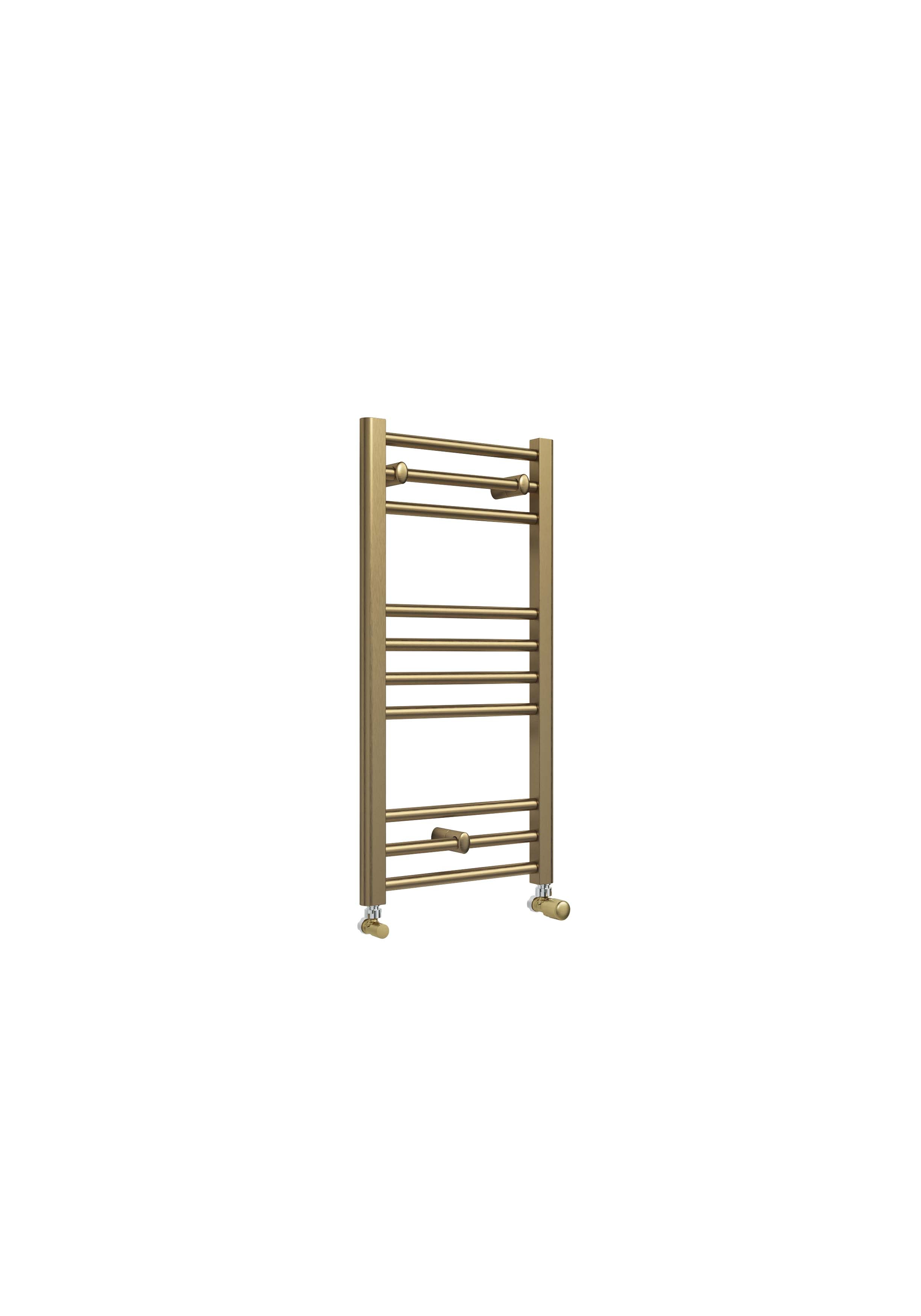 Front view of Lamba Straight Towel Warmer 800 x 400mm in Brass
