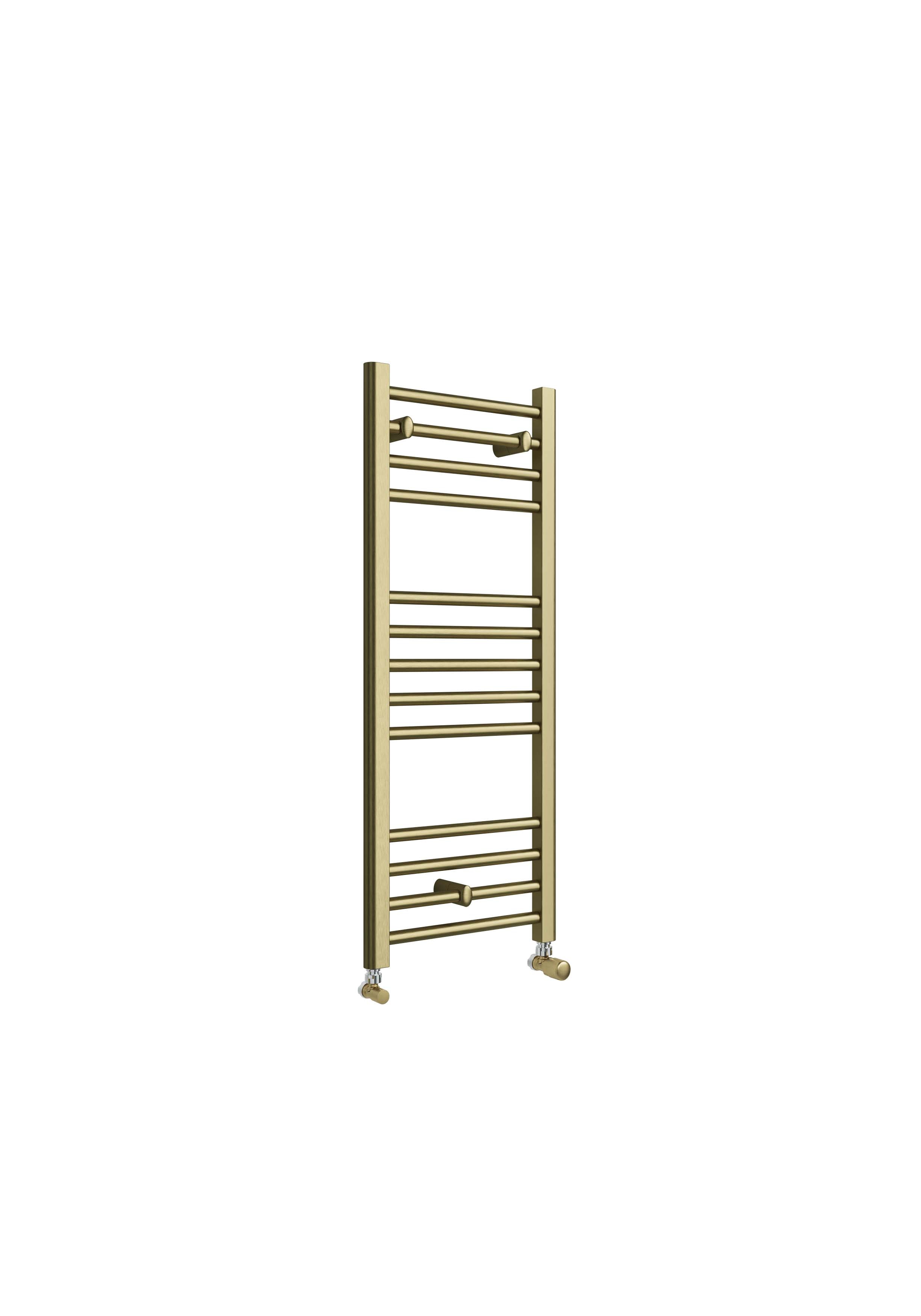 Front view of Lamba Straight Towel Warmer 1000 x 400mm in Brass