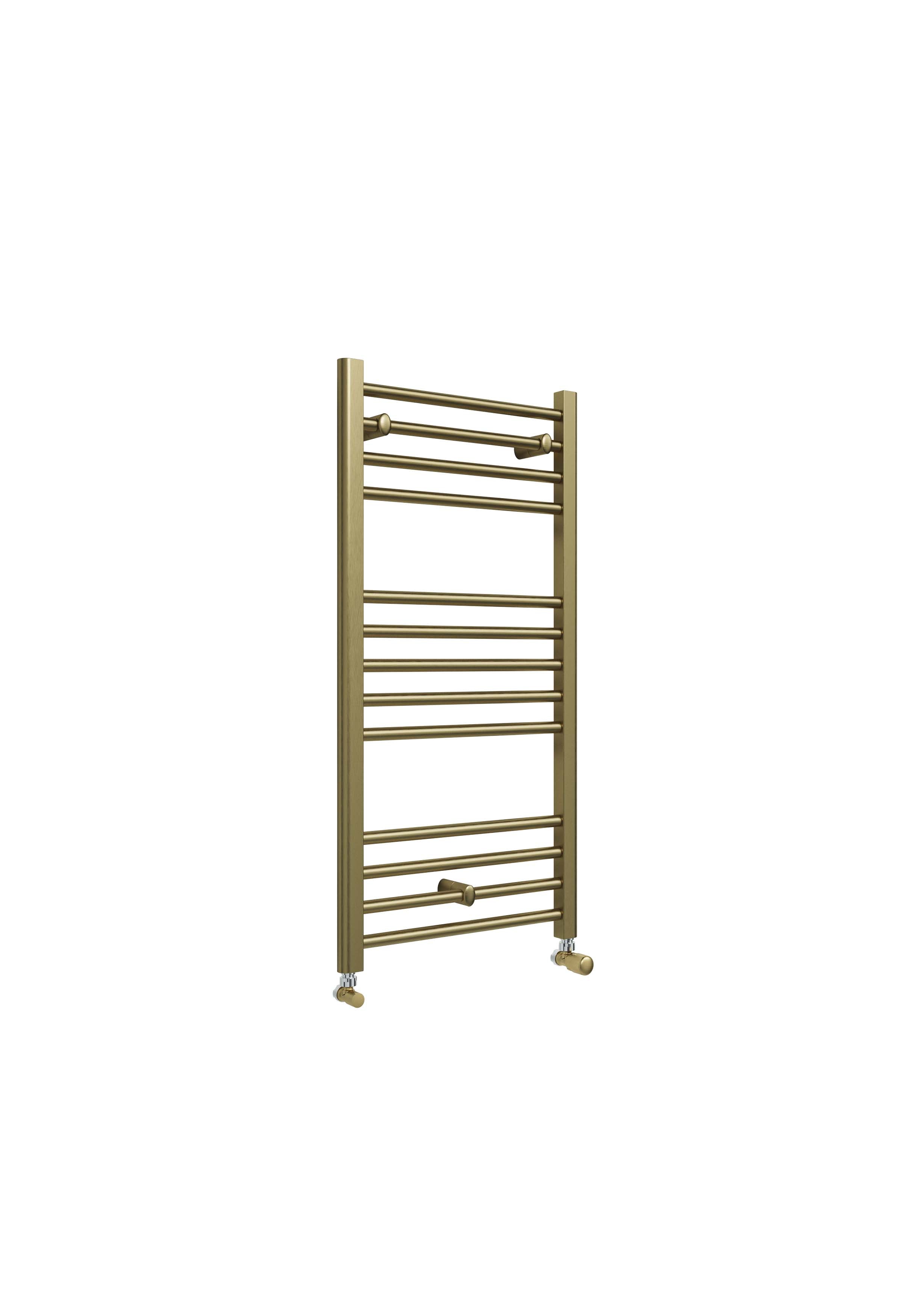 Front view of Lamba Straight Towel Warmer 1000 x 500mm in Brass