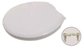 Front view of Luma Oval Smooth Soft Close Seat in White – premium soft close toilet seat