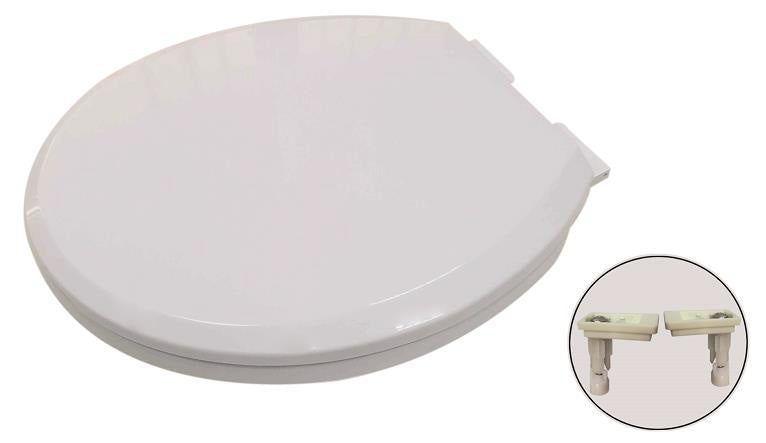 Front view of Luma Oval Smooth Soft Close Seat in White – premium soft close toilet seat