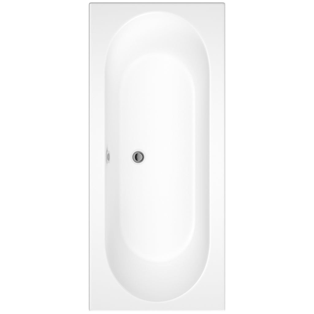 Omi Geo 1800mm x 800mm double ended bath with Geode acrylic durability, spacious comfort, and elegant modern design.