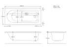 NEO 1600mm x 700mm Single Ended Bath
