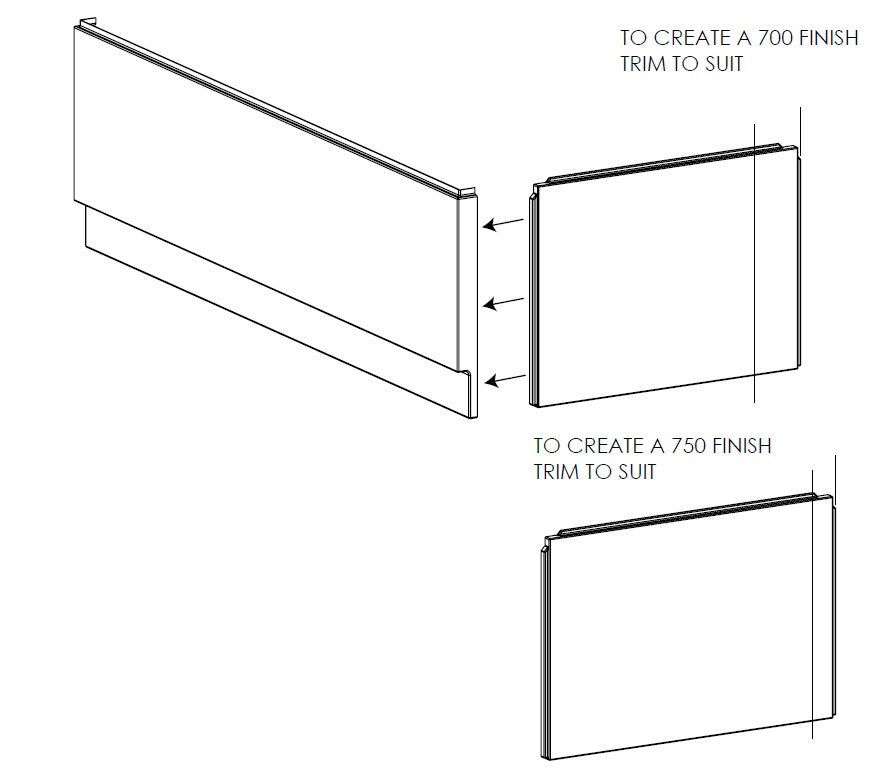 700mm End Bath Panel
