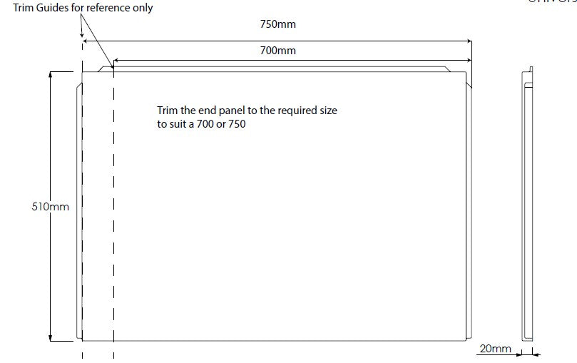 750mm End Bath Panel